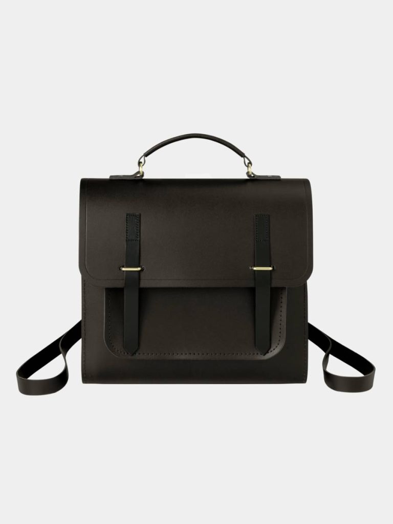 Backpacks Cambridge Satchel The Messenger Backpack - Dark Brown & Black Bridle Women