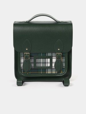 Backpacks Cambridge Satchel The Small Portrait Backpack -Racing Green Celtic Grain & Campbell Tartan Women