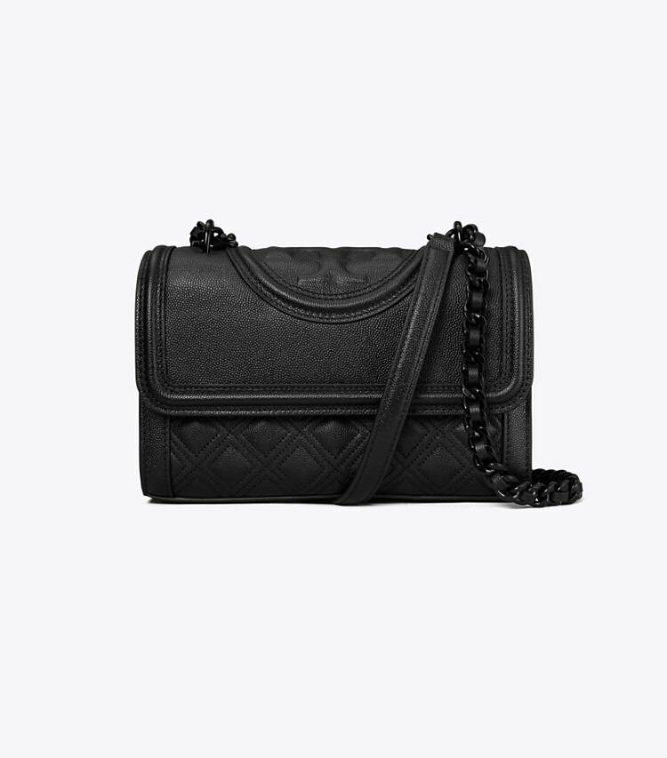 Black/Black Tory Burch Women Small Fleming Polished-Grain Convertible Shoulder Bag Shoulder Bags - Image 5