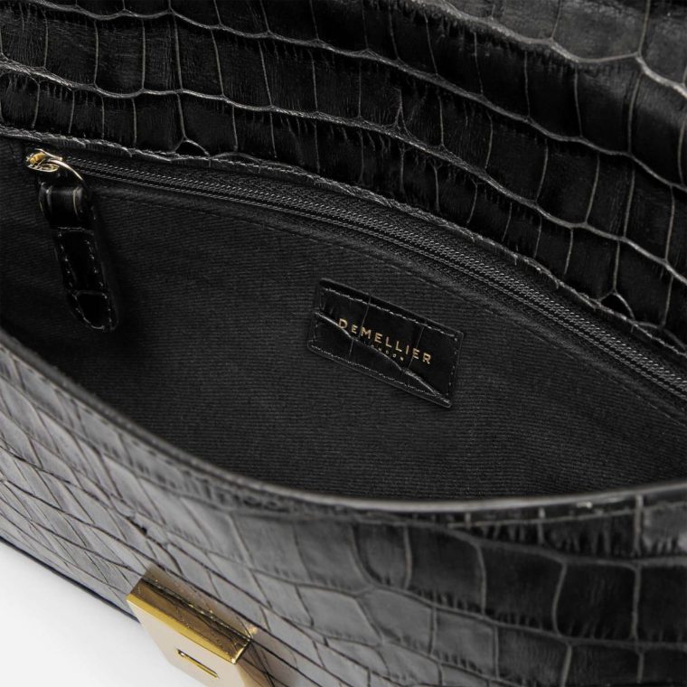 Black Croc-Effect Demellier Women Clutches The Vancouver Clutch - Image 5