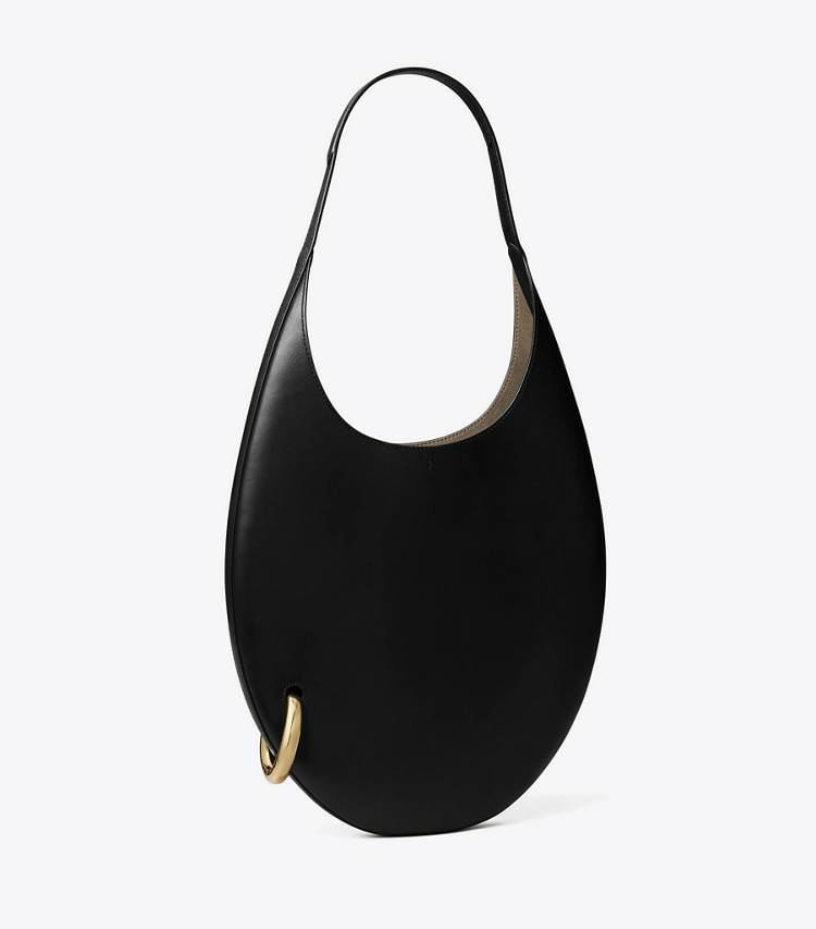 Black / Gold Shoulder Bags Tory Burch Pierced Handbag Women