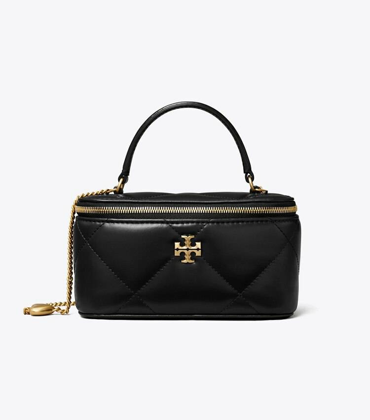 Black Kira Diamond Quilt Charm Vanity Case Mini Bags Tory Burch Women - Image 3