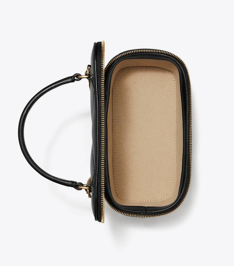 Black Kira Diamond Quilt Charm Vanity Case Mini Bags Tory Burch Women - Image 5