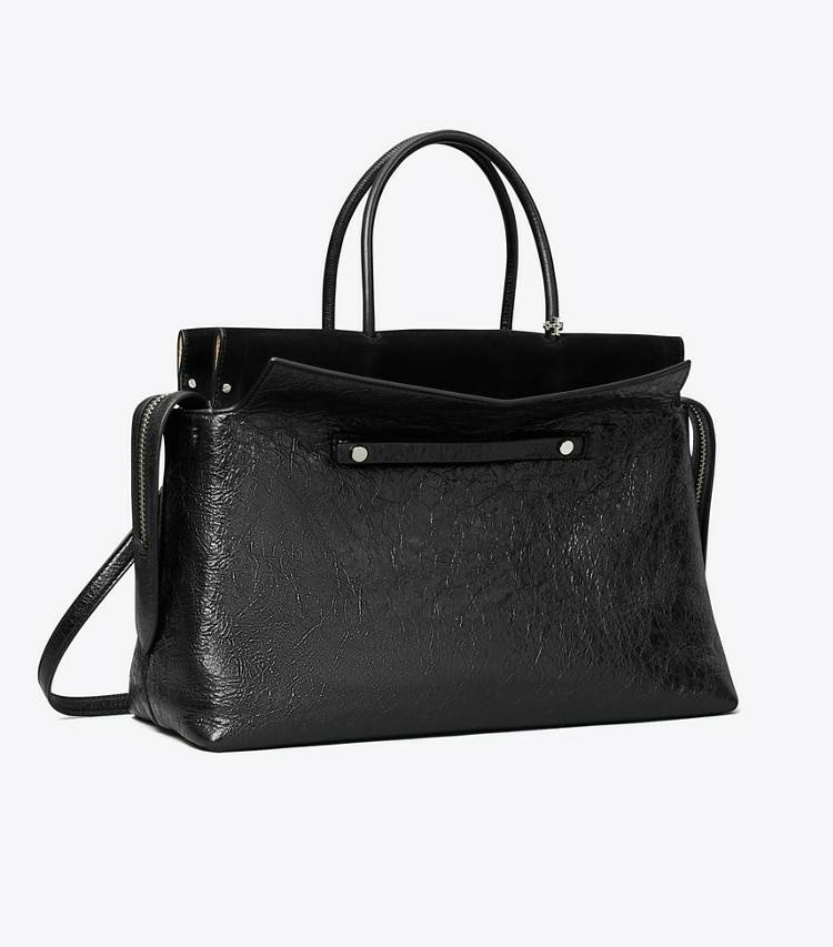 Black Large Mercer Distressed Satchel Tory Burch Satchels Women