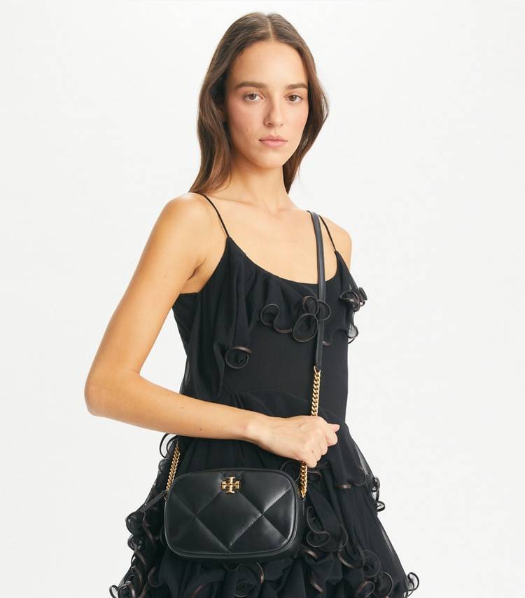 Black Tory Burch Kira Diamond Quilt Camera Bag Women Crossbody Bags - Image 2