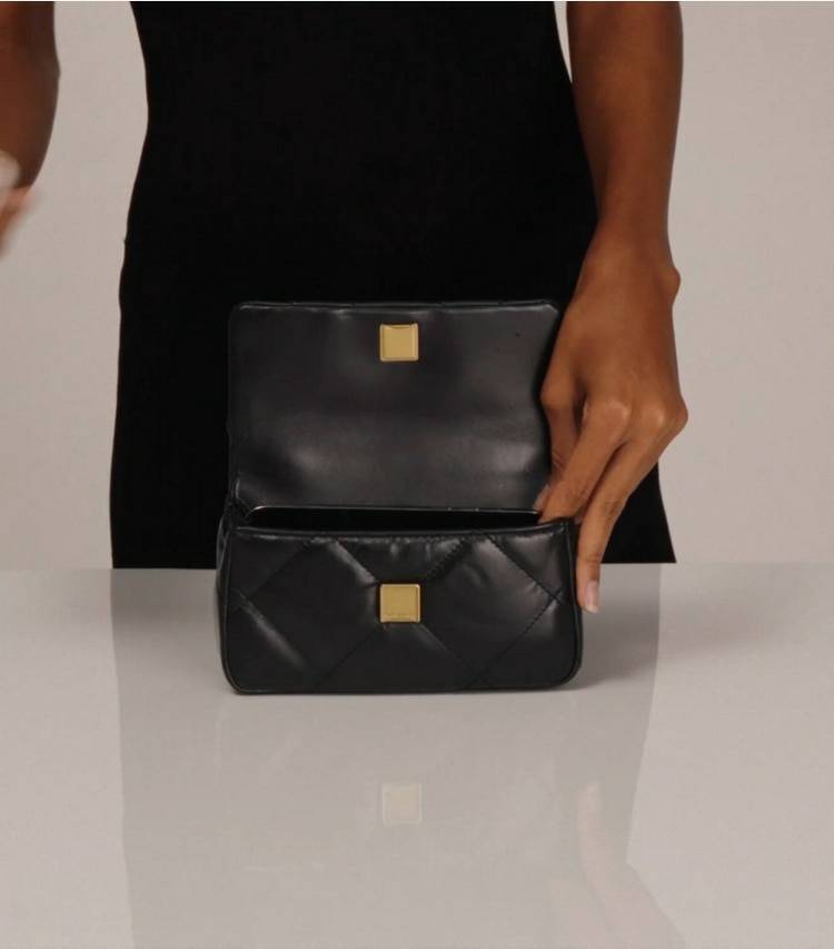 Black Tory Burch Women Crossbody Bags Mini Kira Diamond Quilt Flap Bag - Image 2