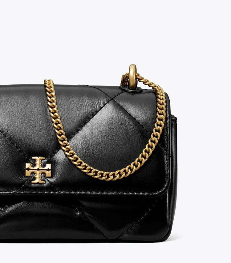 Black Tory Burch Women Crossbody Bags Mini Kira Diamond Quilt Flap Bag - Image 5