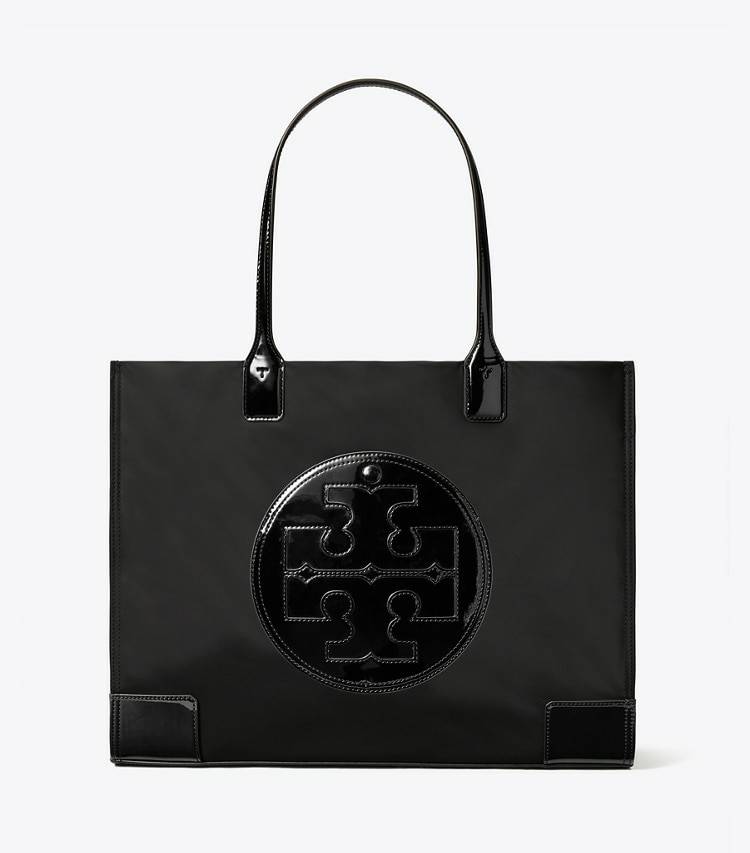 Black Tote Bags Tory Burch Women Small Ella Patent Tote Bag - Image 4