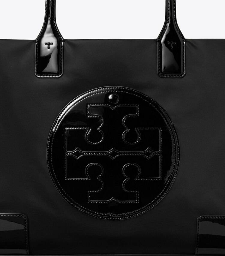 Black Tote Bags Tory Burch Women Small Ella Patent Tote Bag - Image 5