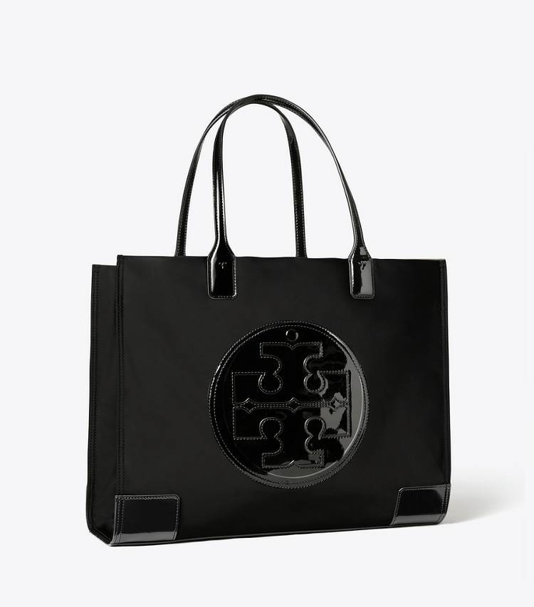 Black Tote Bags Tory Burch Women Small Ella Patent Tote Bag
