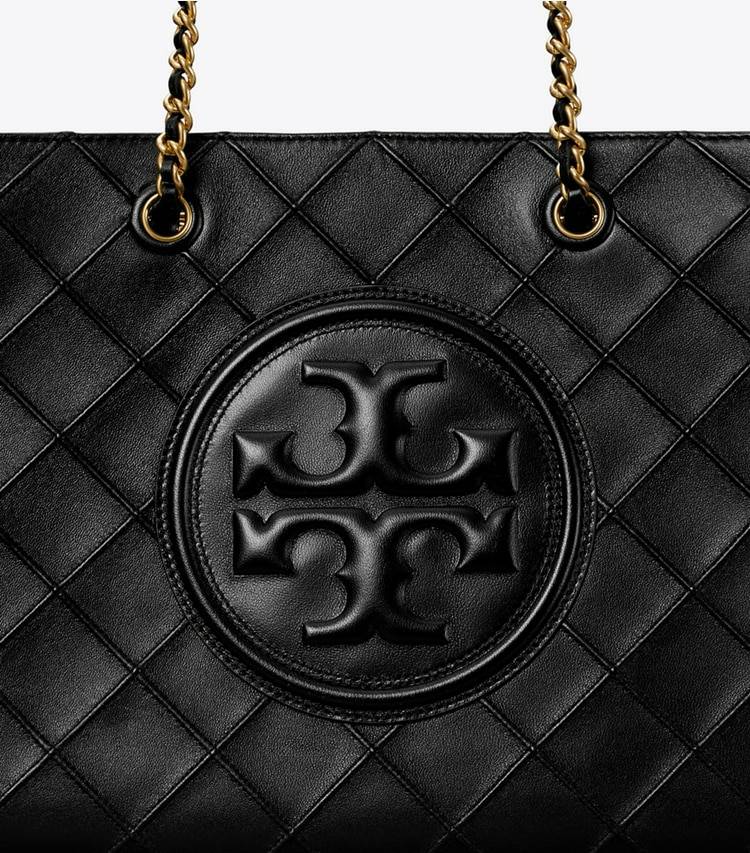 Black Women Tote Bags Fleming Soft Chain Tote Tory Burch - Image 4