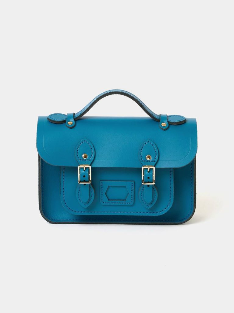 Cambridge Satchel Satchels The Mini - Shiz Blue With Bi-Colour Twisted Strap Women