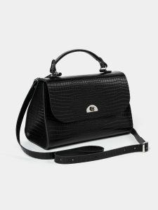 Cambridge Satchel The Daisy - Black Croc Women Handbags - Image 2