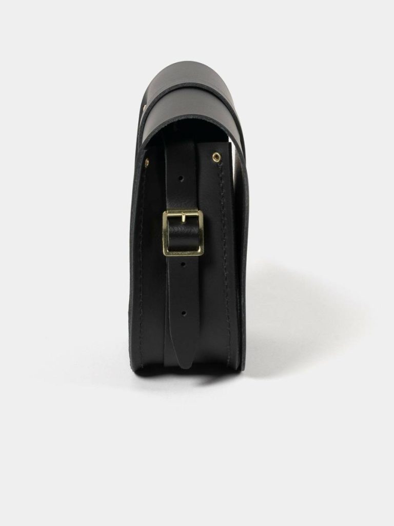 Cambridge Satchel The Saddle Bag - Black & Gold Crossbody Women - Image 4
