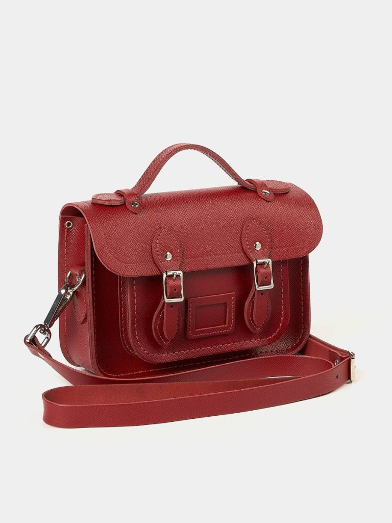 Cambridge Satchel Women The Mini - Red Saffiano Satchels - Image 4