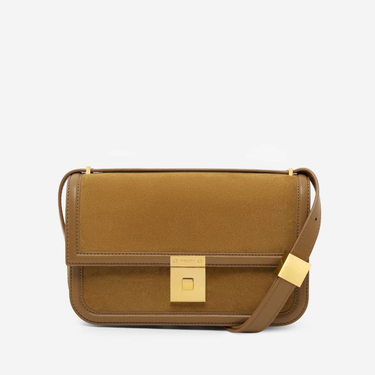 Caramel Suede & Caramel Smooth Demellier Crossbody Bags Women The Paris Crossbody