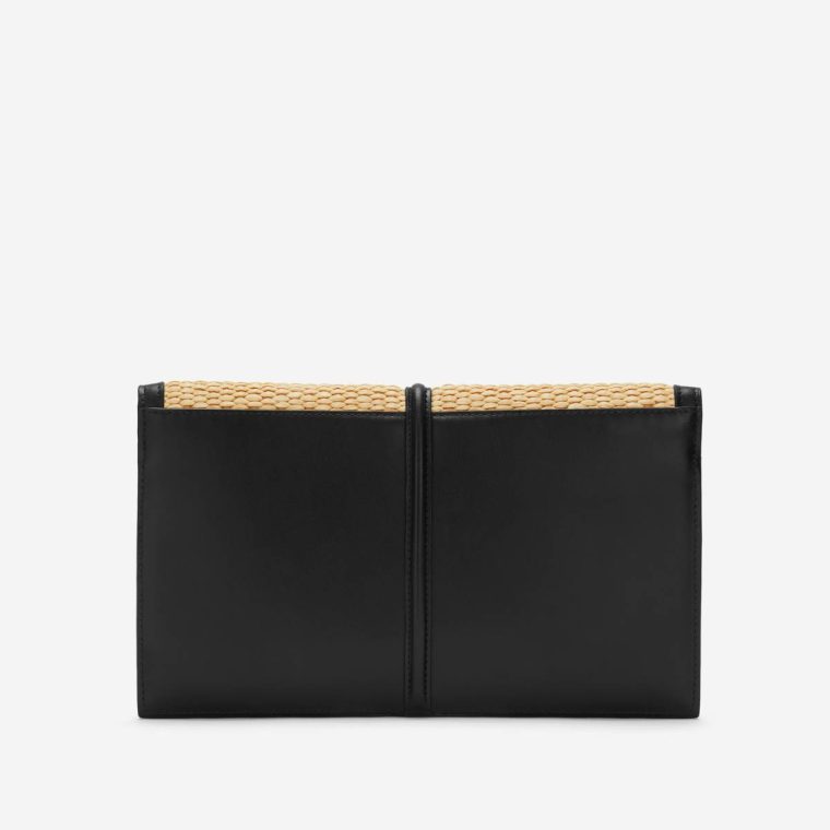 Clutches The Tokyo Clutch Black Smooth Warm Raffia Women Demellier - Image 3