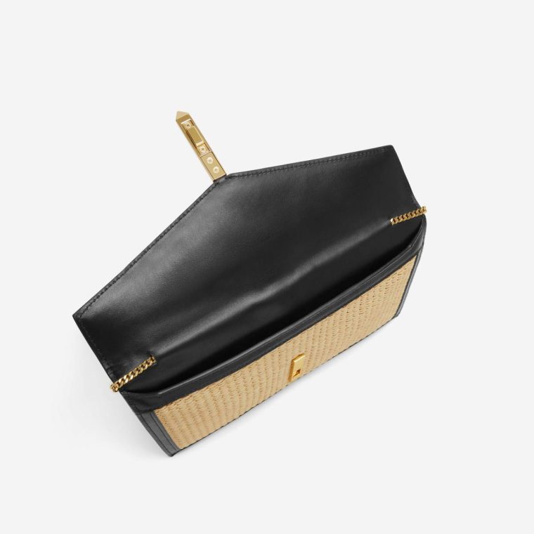 Clutches The Tokyo Clutch Black Smooth Warm Raffia Women Demellier - Image 4