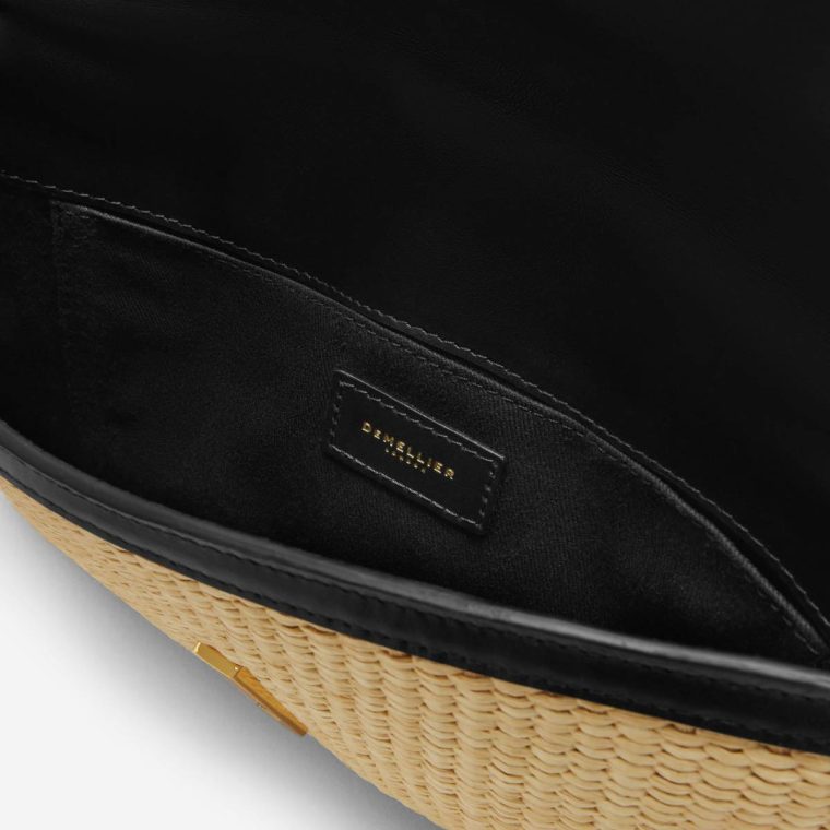 Clutches The Tokyo Clutch Black Smooth Warm Raffia Women Demellier - Image 5
