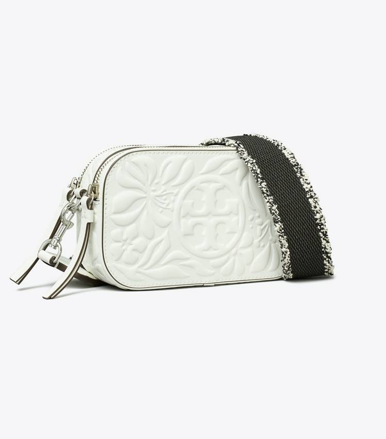 Crossbody Bags Blanc Tory Burch Mini Miller Floral Embossed Crossbody Bag Women