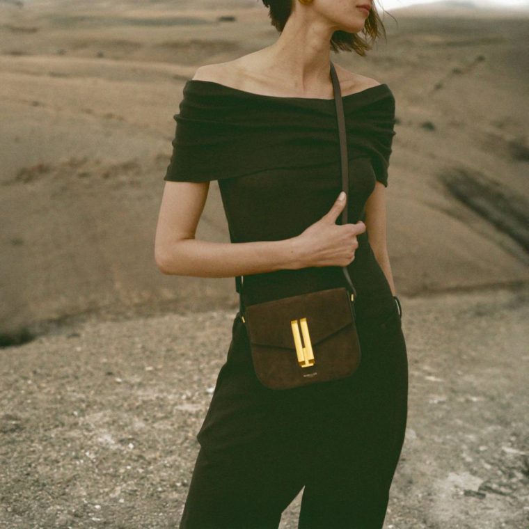 Crossbody Bags Mocha Suede & Mocha Smooth Women The Small Vancouver Demellier - Image 2