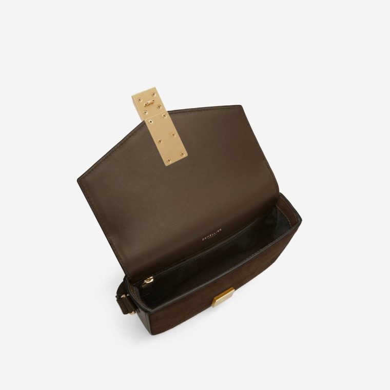 Crossbody Bags Mocha Suede & Mocha Smooth Women The Small Vancouver Demellier - Image 5