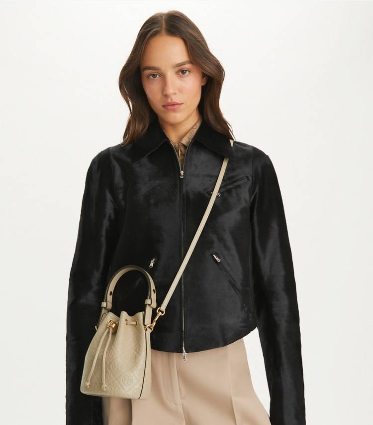 Crossbody Bags Tory Burch Fresh Clay T Monogram Leather Mini Bucket Bag Women - Image 2