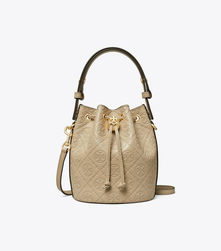 Crossbody Bags Tory Burch Fresh Clay T Monogram Leather Mini Bucket Bag Women - Image 4
