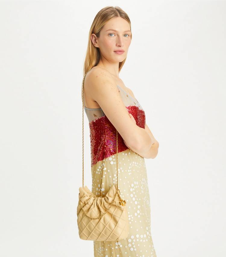 Crossbody Bags Women Tory Burch Mini Fleming Soft Hobo Bag Vanilla Soft Serve - Image 2