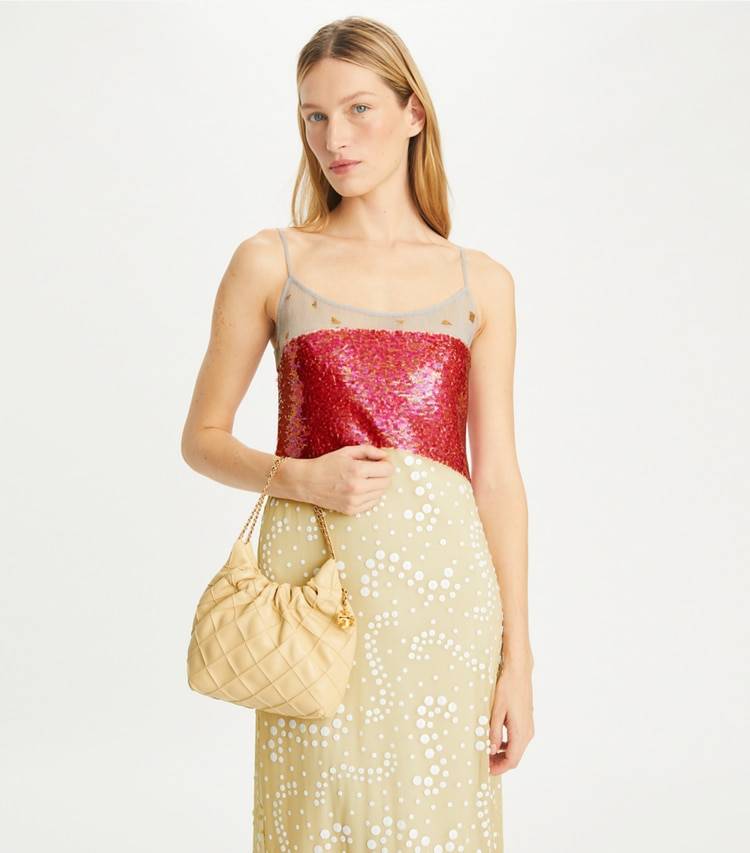 Crossbody Bags Women Tory Burch Mini Fleming Soft Hobo Bag Vanilla Soft Serve - Image 3