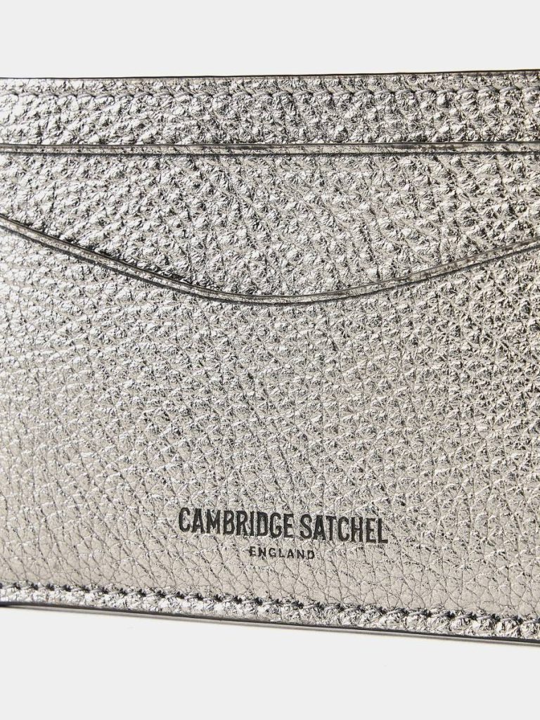 Crossbody Women The Card Case - Steel Madras Grain Cambridge Satchel - Image 3