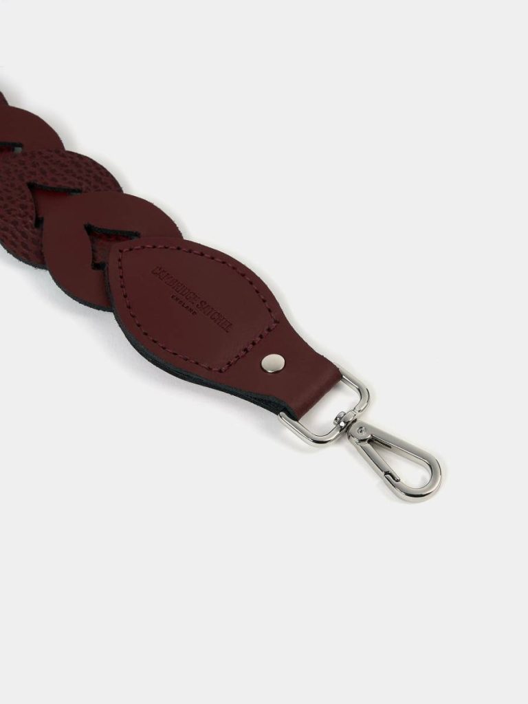 Crossbody Women The Plaited Shoulder Strap - Oxblood & Oxblood Celtic Grain Cambridge Satchel - Image 2