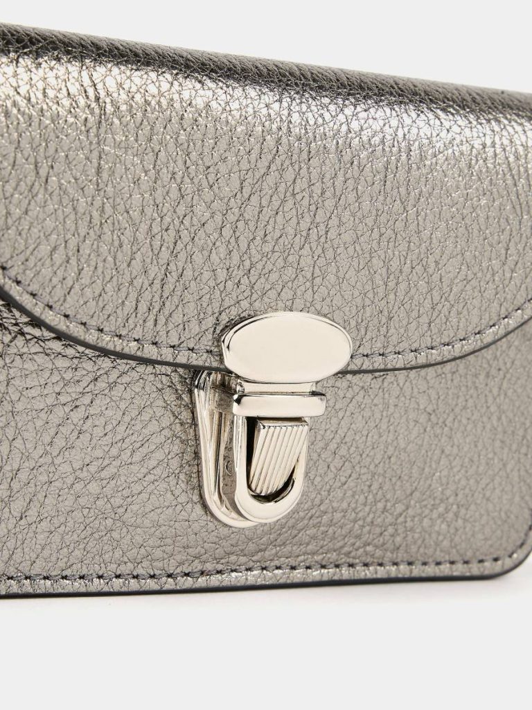 Crossbody Women The Small Push Lock Purse - Steel Madras Grain Cambridge Satchel - Image 3