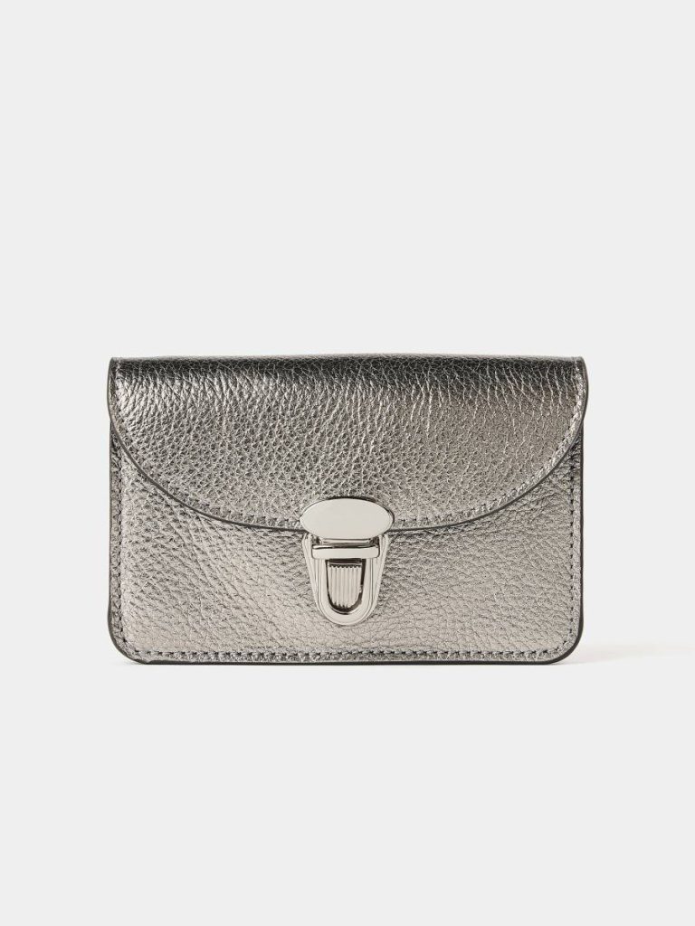 Crossbody Women The Small Push Lock Purse - Steel Madras Grain Cambridge Satchel