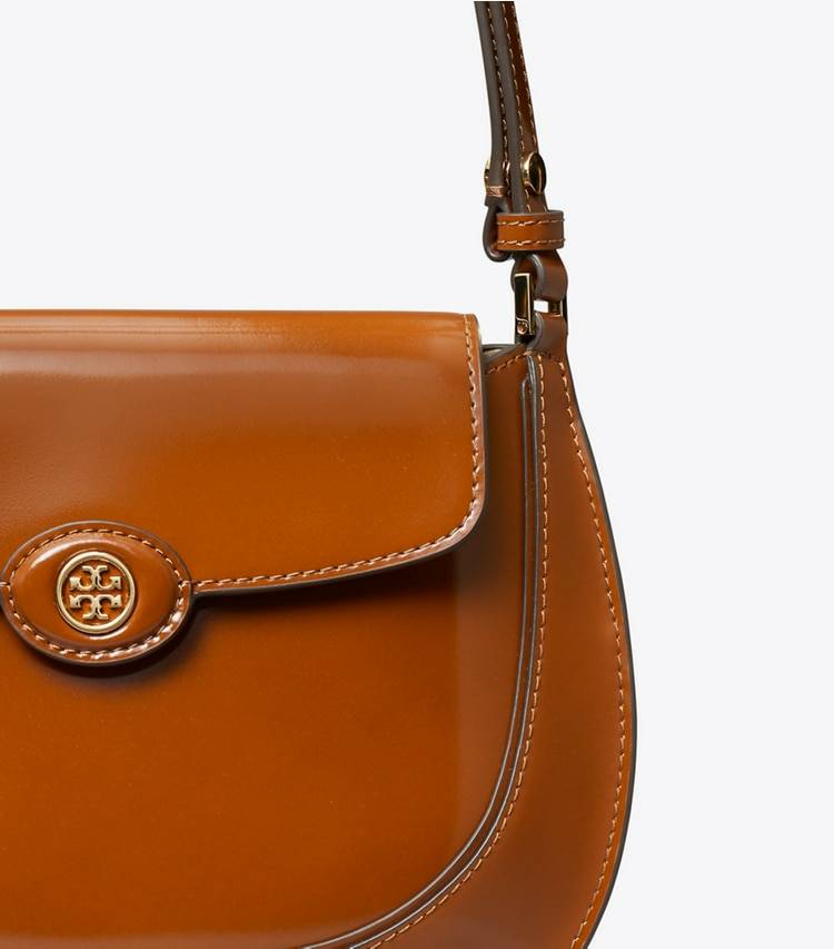 Dark Sienna Tory Burch Robinson Spazzolato Small Flap Bag Shoulder Bags Women - Image 5