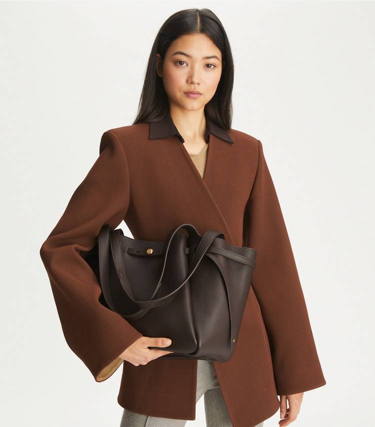Deep Brown Tote Bags Romy Tote Women Tory Burch - Image 3