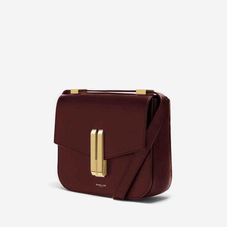 Demellier Burgundy Smooth Women The Vancouver Crossbody Bags - Image 3