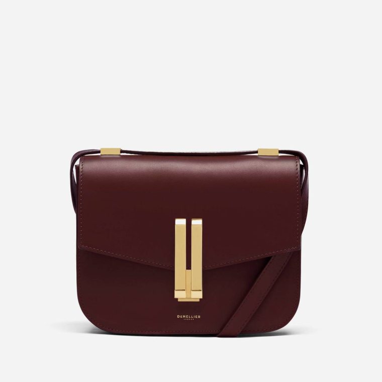 Demellier Burgundy Smooth Women The Vancouver Crossbody Bags