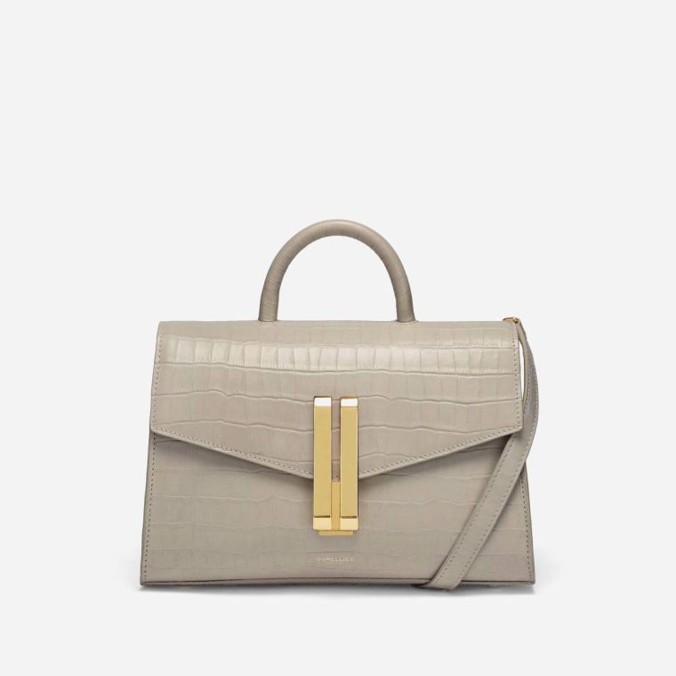 Demellier Crossbody Bags Taupe Croc-Effect The Midi Montreal Women