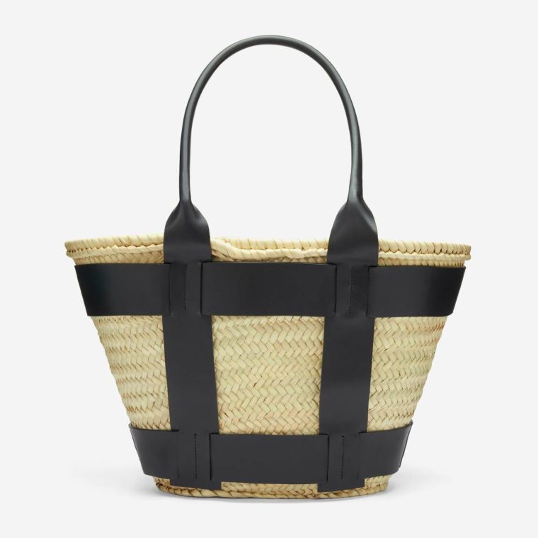 Demellier Natural Basket Black Smooth Women The Santorini Shoulder Bags - Image 4