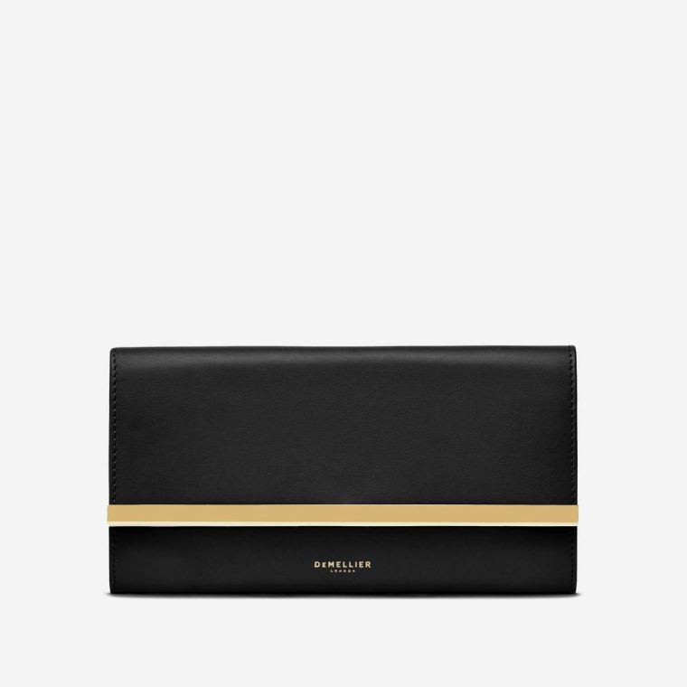 Demellier The Marais Wallet Women Black Smooth Small Leather Goods
