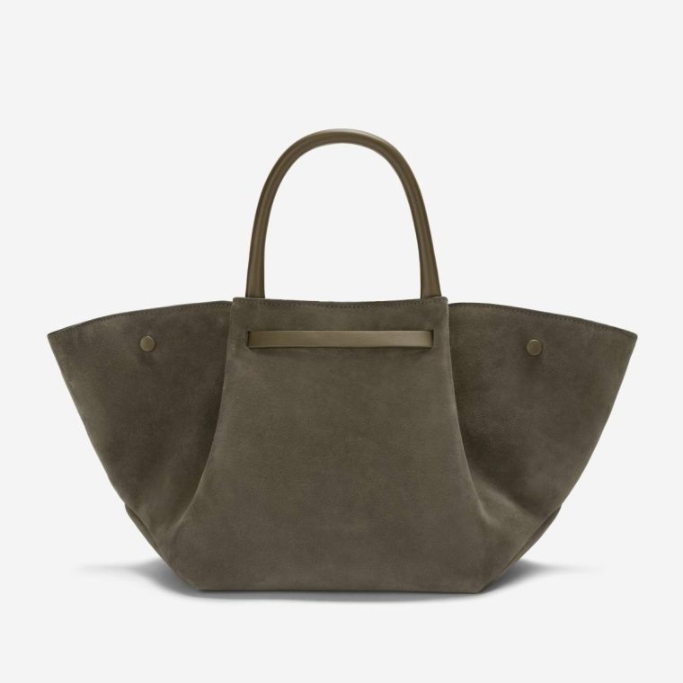 Demellier The Midi New York Crossbody Bags Olive Suede & Olive Smooth Women - Image 3