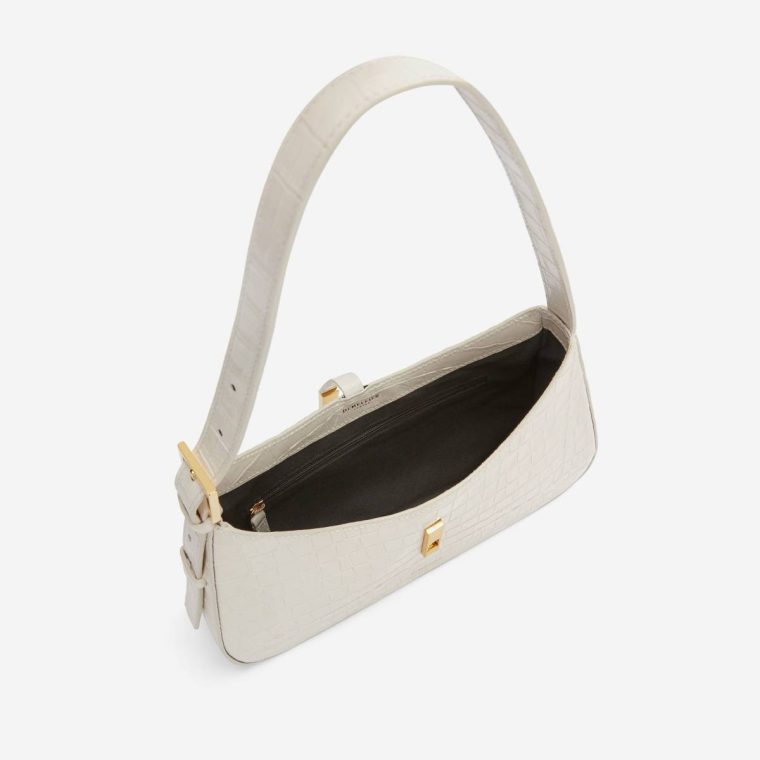 Demellier The Tokyo Off-White Croc-Effect Women Shoulder Bags - Image 5