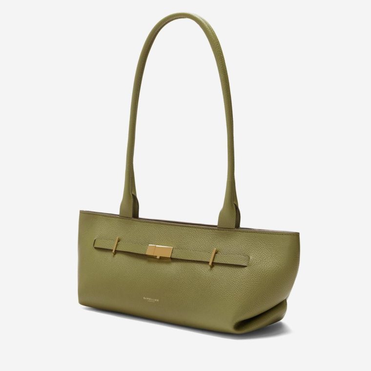 Demellier Women Light Olive Small Grain The New York Shoulder Shoulder Bags - Image 3