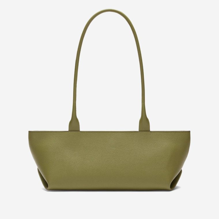 Demellier Women Light Olive Small Grain The New York Shoulder Shoulder Bags - Image 4
