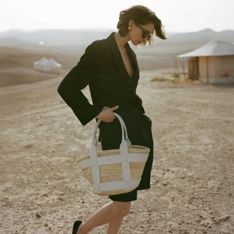 Demellier Women Natural Basket Off-White Smooth Shoulder Bags The Santorini - Image 2