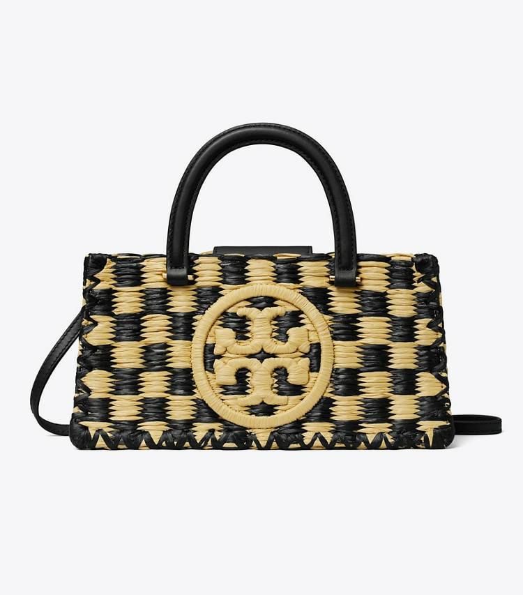 Ella Hand-Crocheted East-West Tote Tory Burch Women Satchels Black / Natural - Image 4