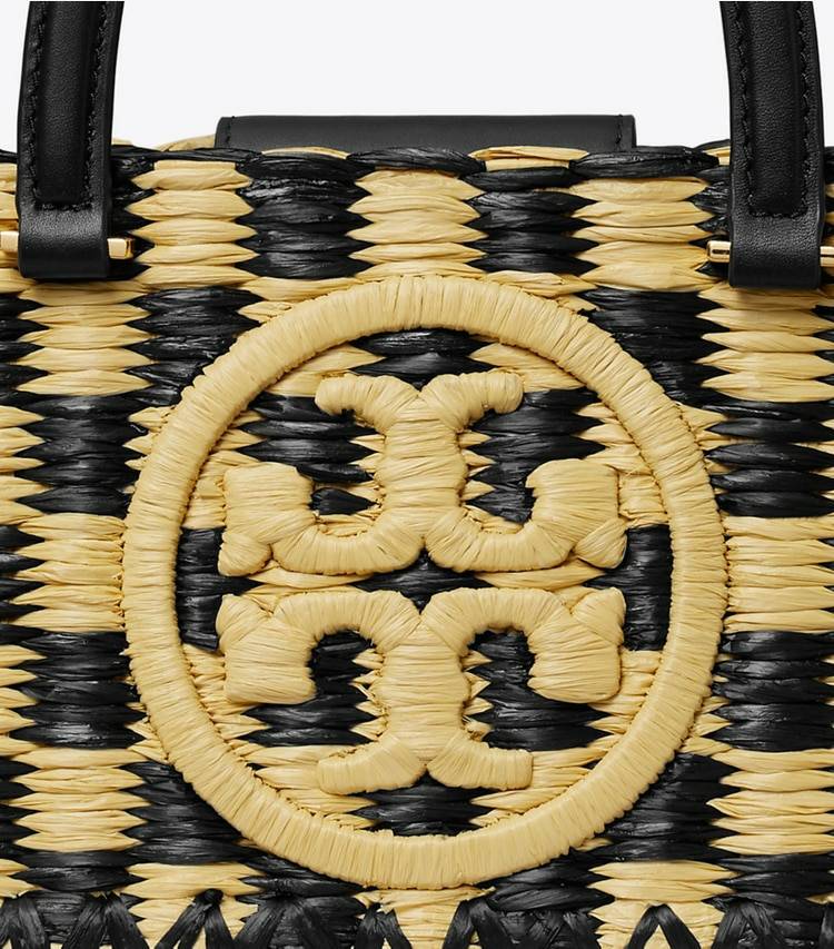 Ella Hand-Crocheted East-West Tote Tory Burch Women Satchels Black / Natural - Image 5