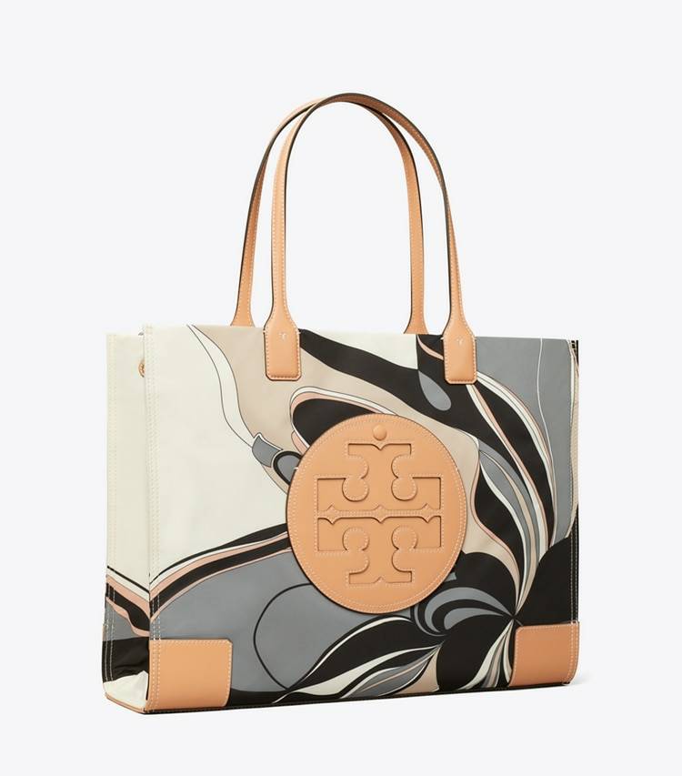 Ella Printed Tote Bag Women Neutral Tulip Swirl Tory Burch Tote Bags