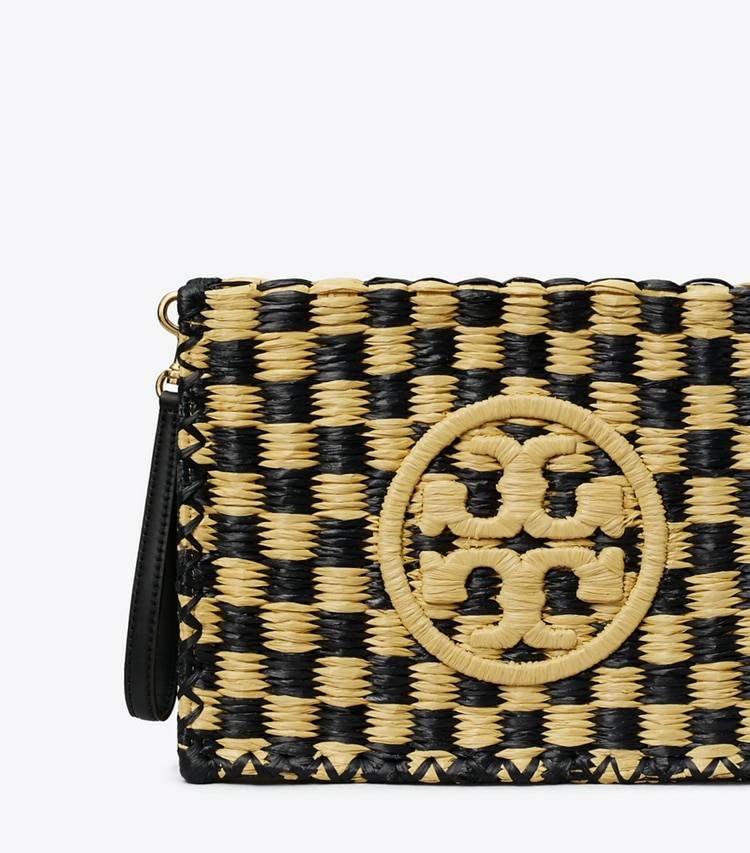Ella Straw Pouch Tory Burch Wristlets Black / Natural Women - Image 3